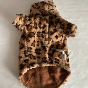 Leopard Print Faux Fur Pet Coat